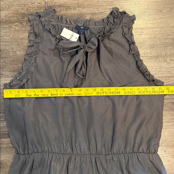 Gap Gray Sleeveless Silk Blend Ruffle Dress Size XL - Picture 5 of 7